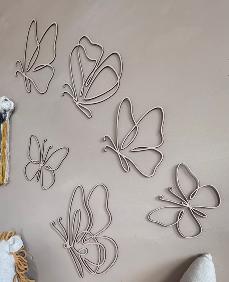 Baby Nursery Items - set of 6 Wooden Wall Butterflies