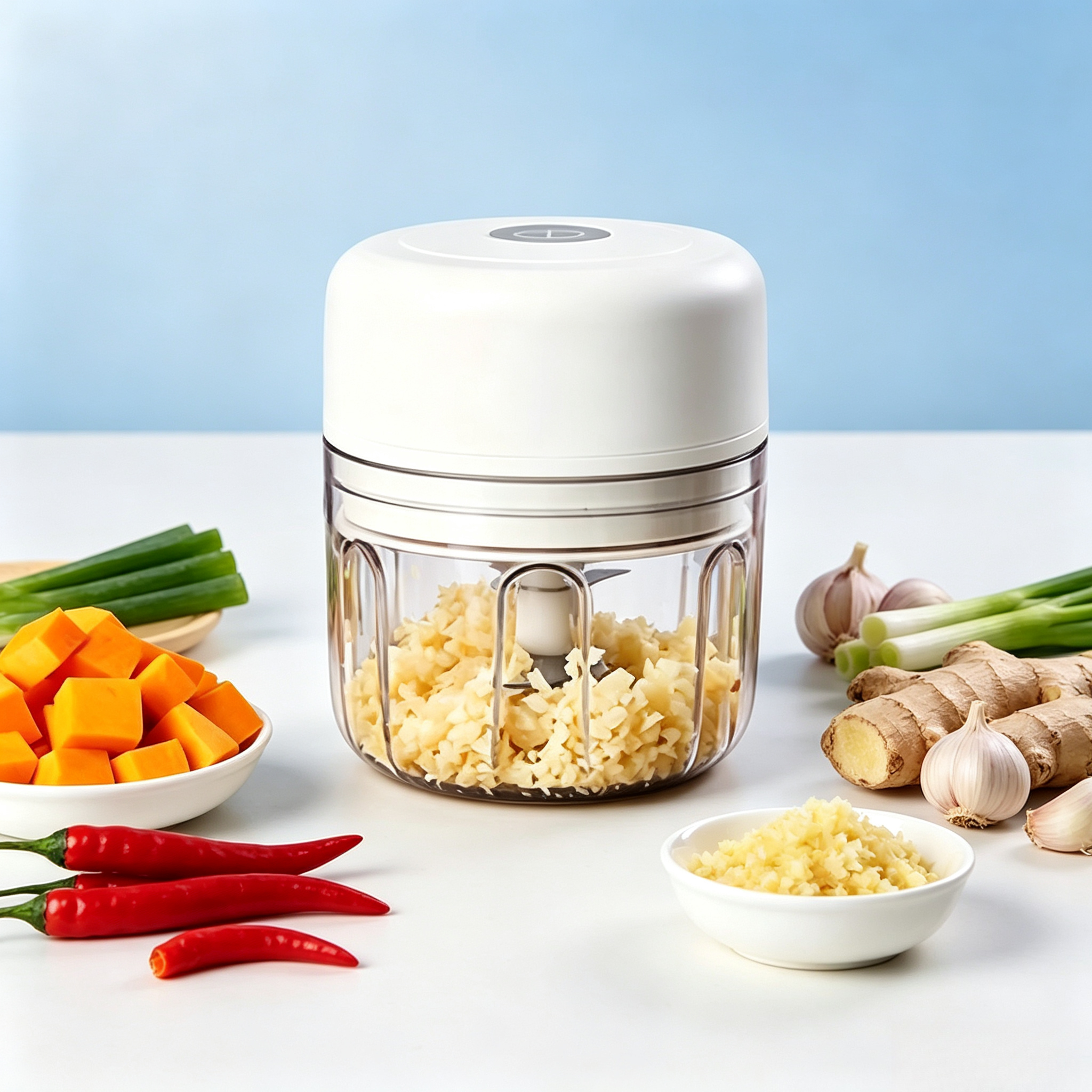 Baby Food Processor - Portable Rechargeable Mini Garlic Grinder Waterproof