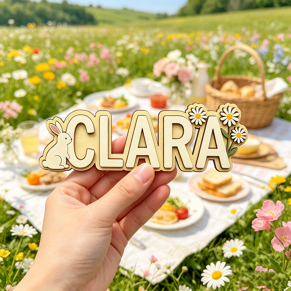 Baby Nursery In - Custom Bunny & Daisy Kids Name