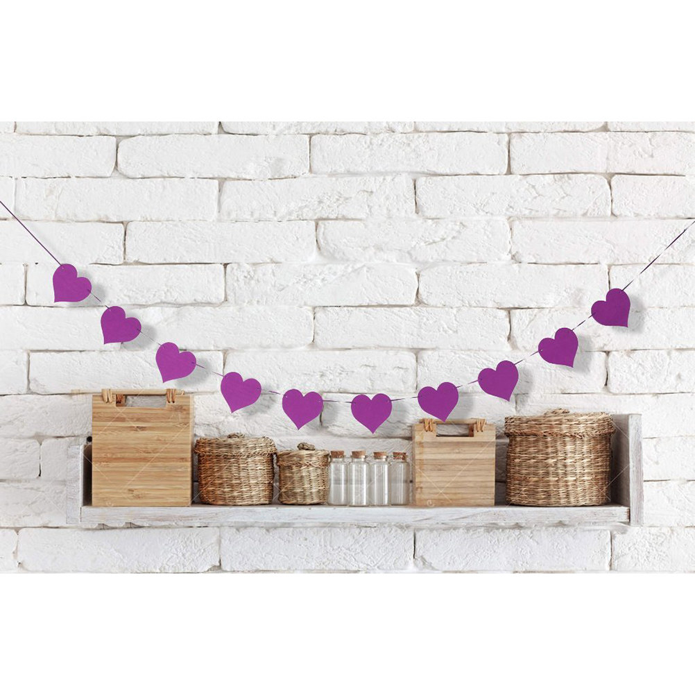 Purple Felt Heart Bunting Bann – обзор и цена Baby Nursery Vintage Decor