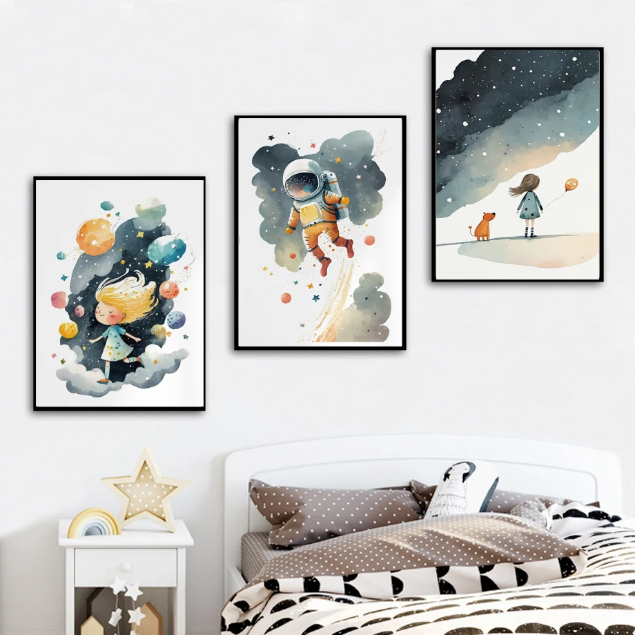 Modern Astronaut Watercolor Pl – обзор и цена Baby Nursery Modern