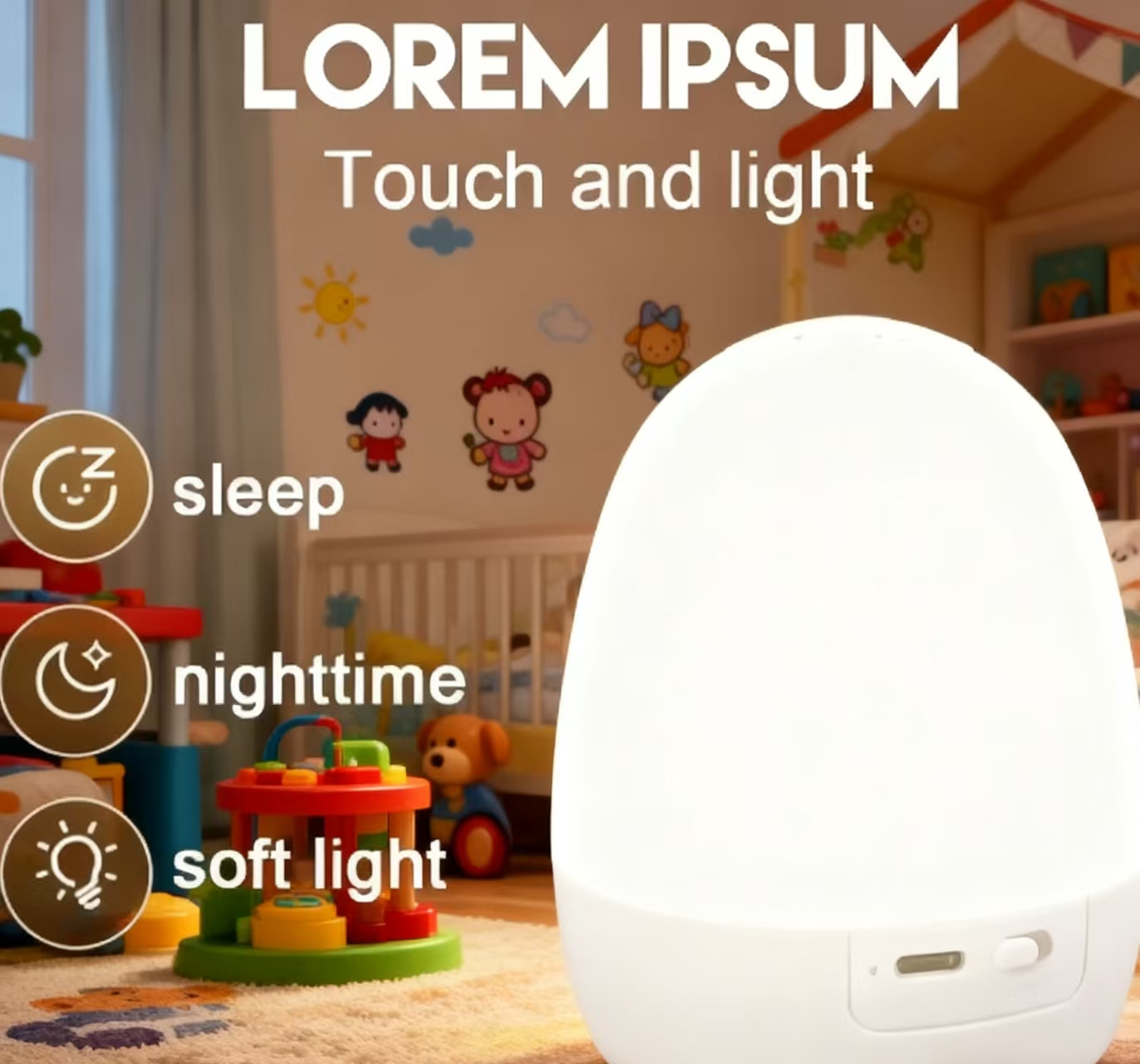 “Egg-Shaped Silicone Night Lig – обзор и цена Baby Nursery In
