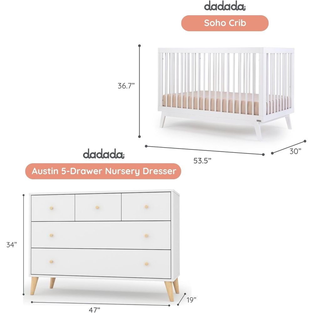 Baby Harmony Nursery Set, urni – обзор и цена Convertible Crib Set