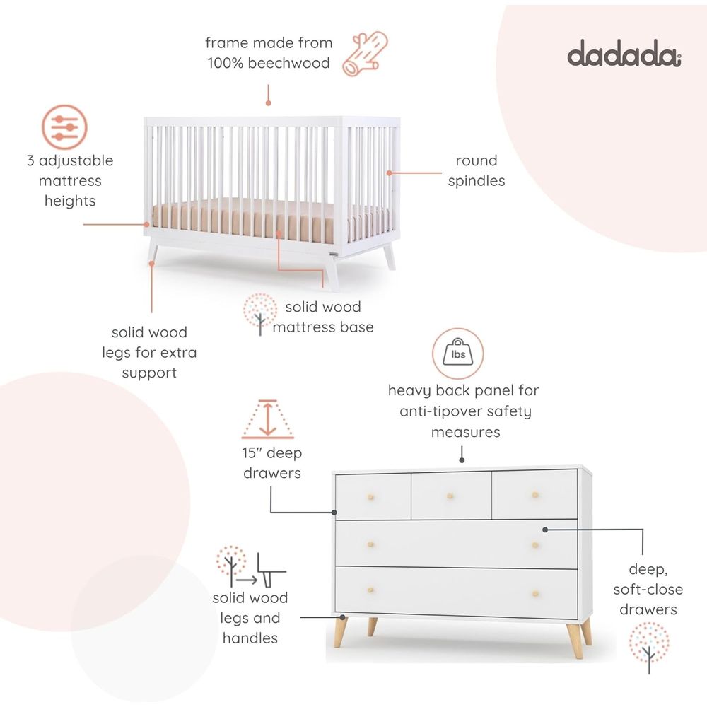 Baby Harmony Nursery Set, urni – обзор и цена Convertible Crib Set