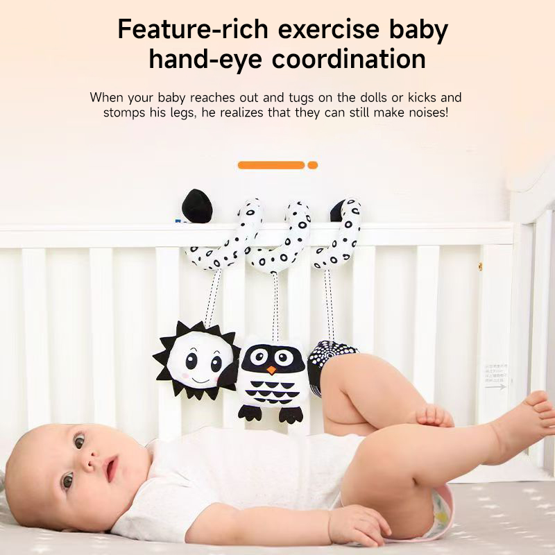 Baby Spiral Plush Toys Black a – обзор и цена Crib Mobile Musical