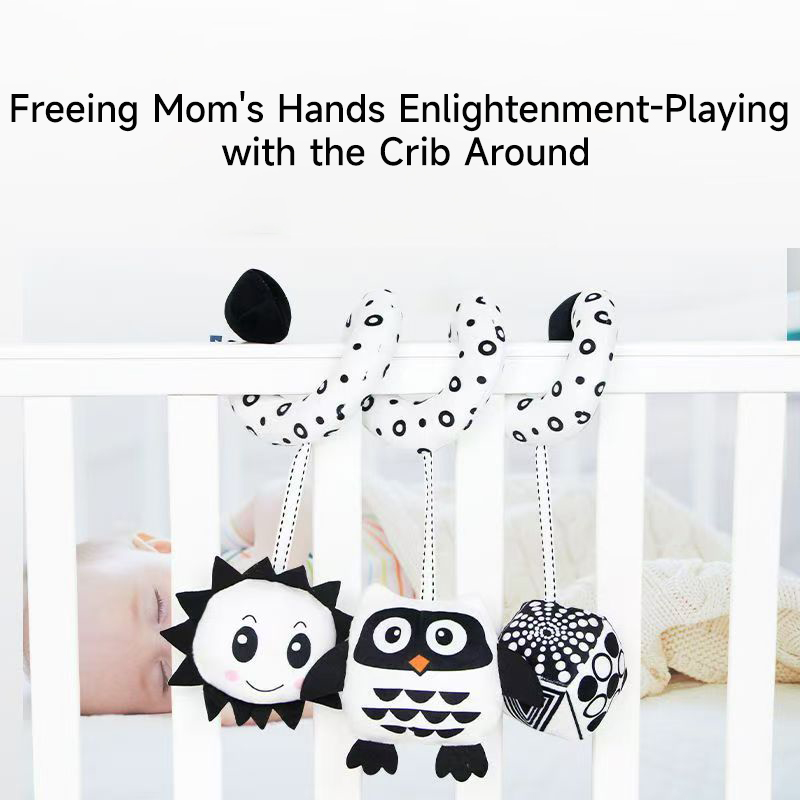 Baby Spiral Plush Toys Black a – обзор и цена Crib Mobile Musical