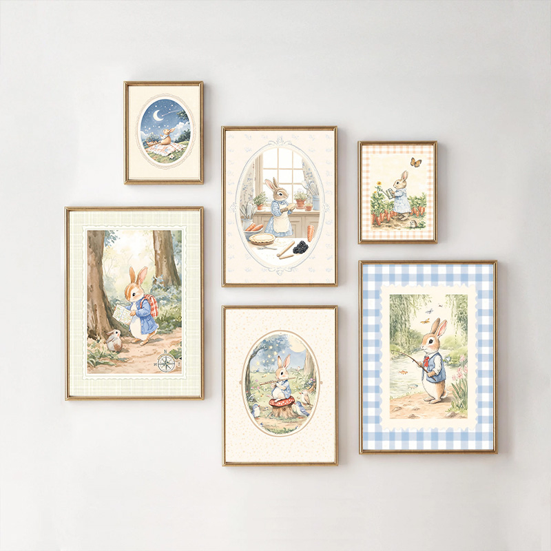 Vintage Boho Blue Plaid Rabbit – обзор и цена Baby Nursery Vintage Decor
