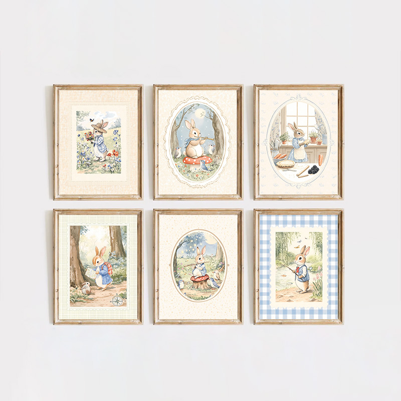 Vintage Boho Blue Plaid Rabbit – обзор и цена Baby Nursery Vintage Decor