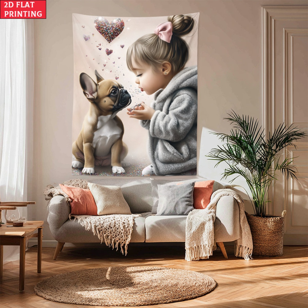 Girl with french bulldog puppy – обзор и цена Baby Nursery Modern