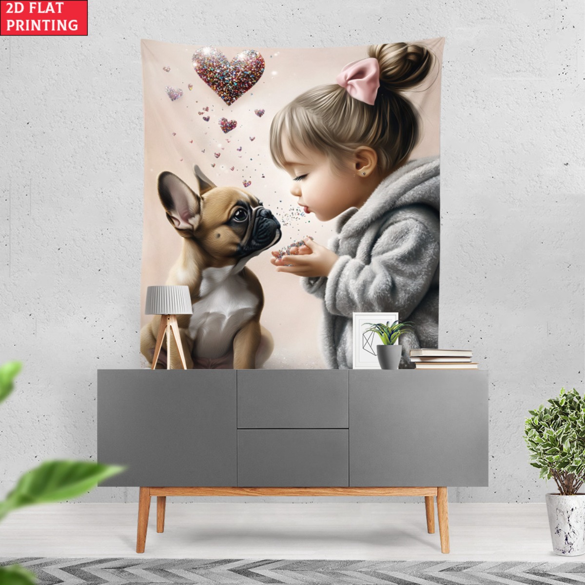Girl with french bulldog puppy – обзор и цена Baby Nursery Modern