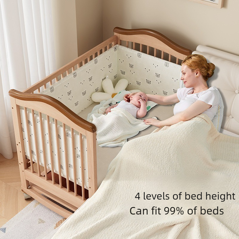 Solid Wood Baby Crib Adjustabl – обзор и цена Convertible Crib Set