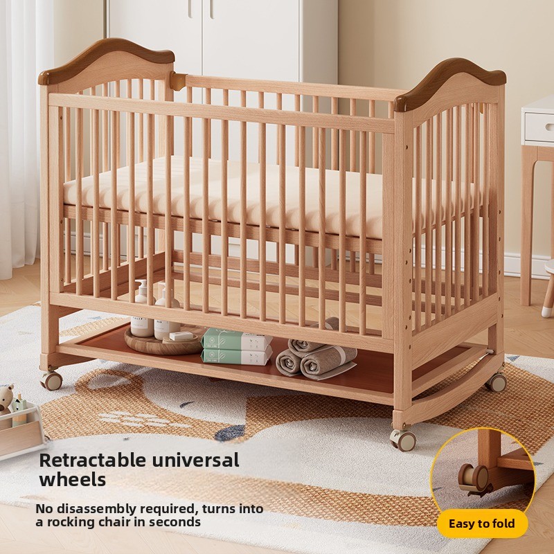 Solid Wood Baby Crib Adjustabl – обзор и цена Convertible Crib Set