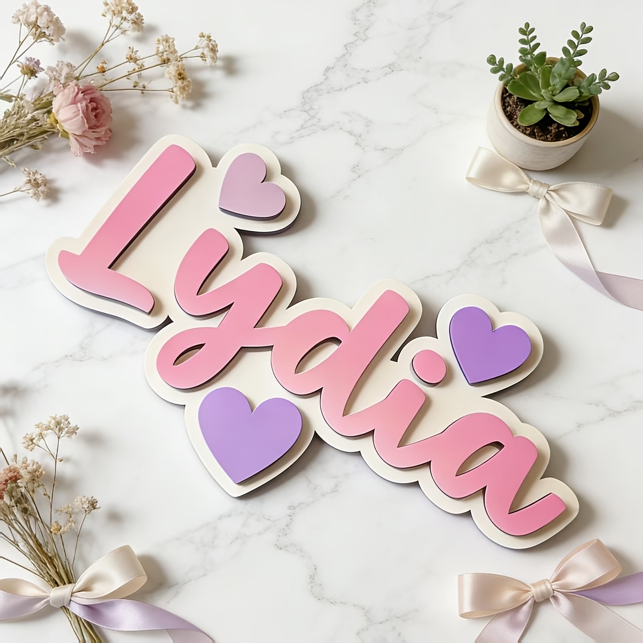 Personalized Gradient Heart Na – обзор и цена Baby Nursery In