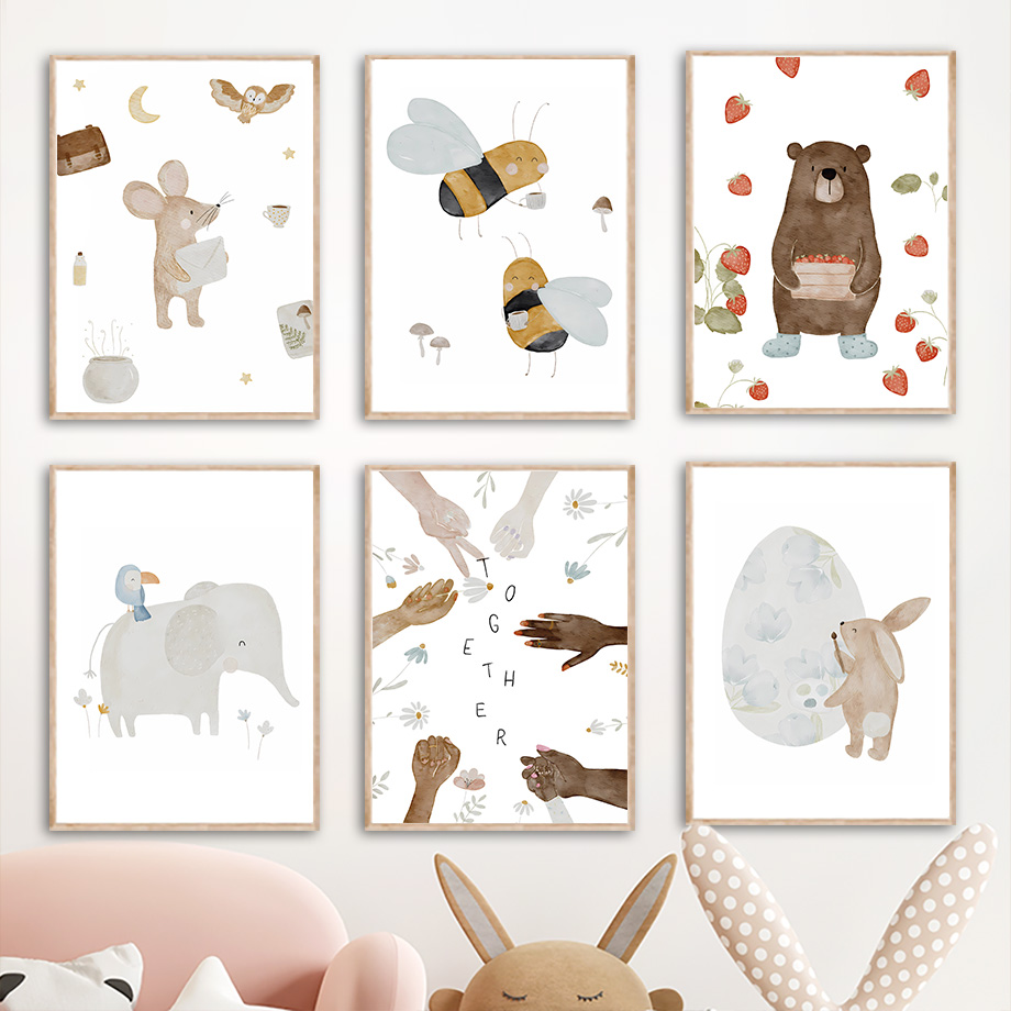 Boho Animals Friend Elephant R – обзор и цена Baby Nursery Animal Prints