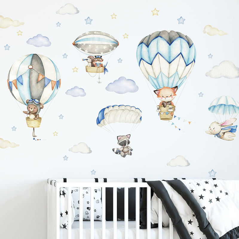 Cartoon Cute Animals Hot Air B – обзор и цена Baby Nursery Items