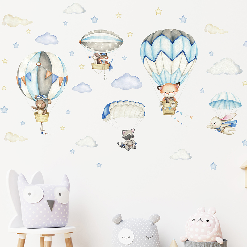 Cartoon Cute Animals Hot Air B – обзор и цена Baby Nursery Items