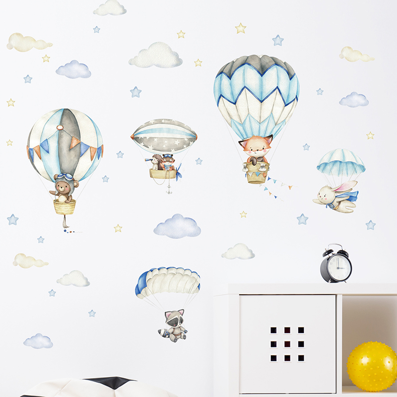 Cartoon Cute Animals Hot Air B – обзор и цена Baby Nursery Items