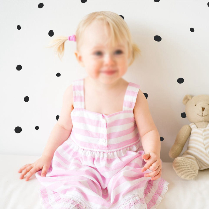 MINI Hand Drawn Polka Dots Wal – обзор и цена Baby Nursery Modern