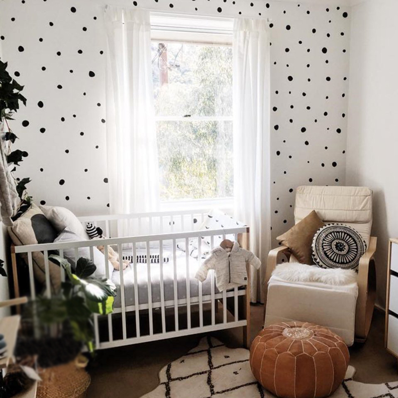 MINI Hand Drawn Polka Dots Wal – обзор и цена Baby Nursery Modern