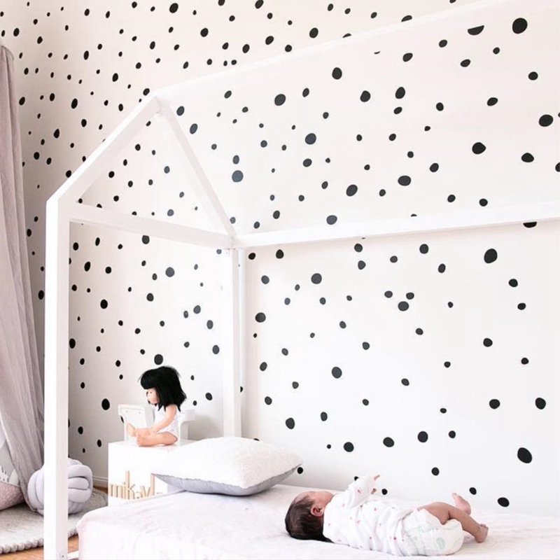 MINI Hand Drawn Polka Dots Wal – обзор и цена Baby Nursery Modern