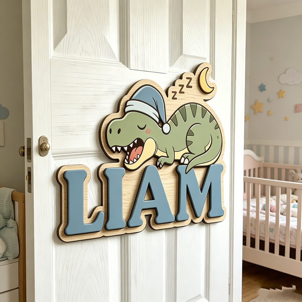 Personalized Sleepy Dinosaur N – обзор и цена Baby Nursery In