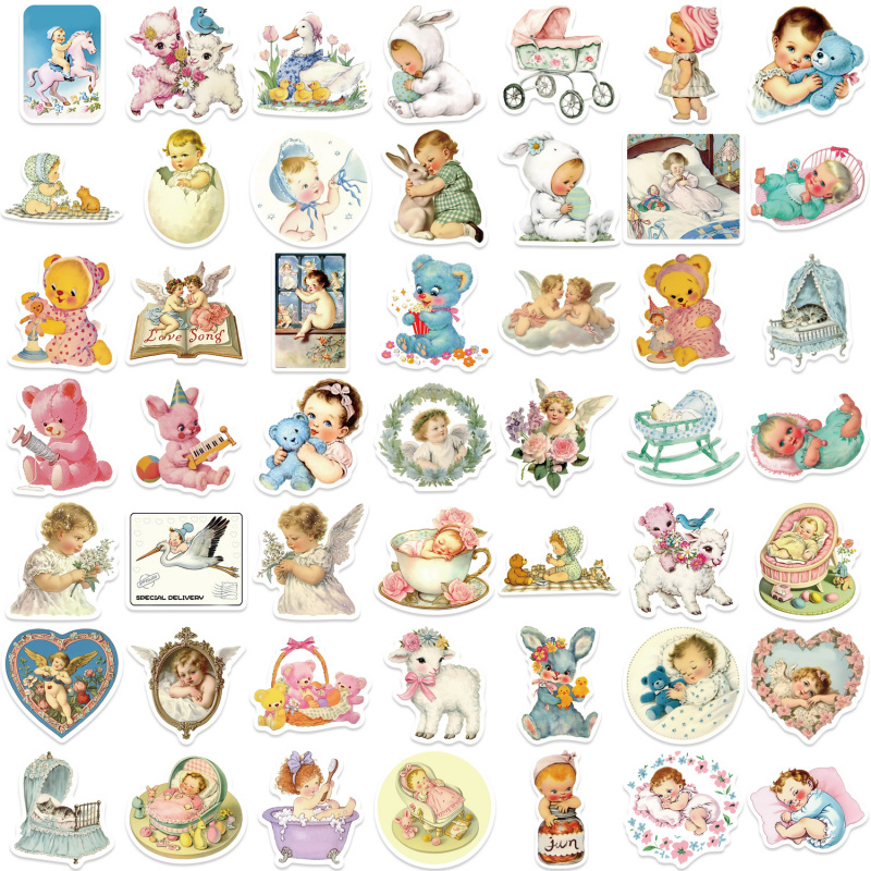 50pcs Vintage Baby Stickers Cu – обзор и цена Baby Nursery Vintage Decor