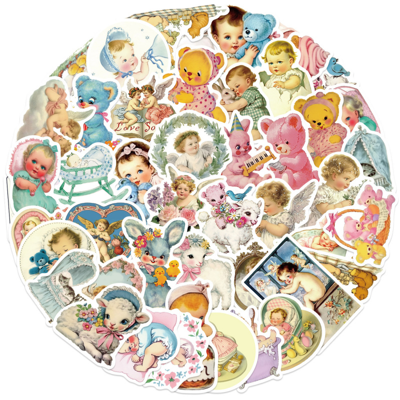 50pcs Vintage Baby Stickers Cu – обзор и цена Baby Nursery Vintage Decor