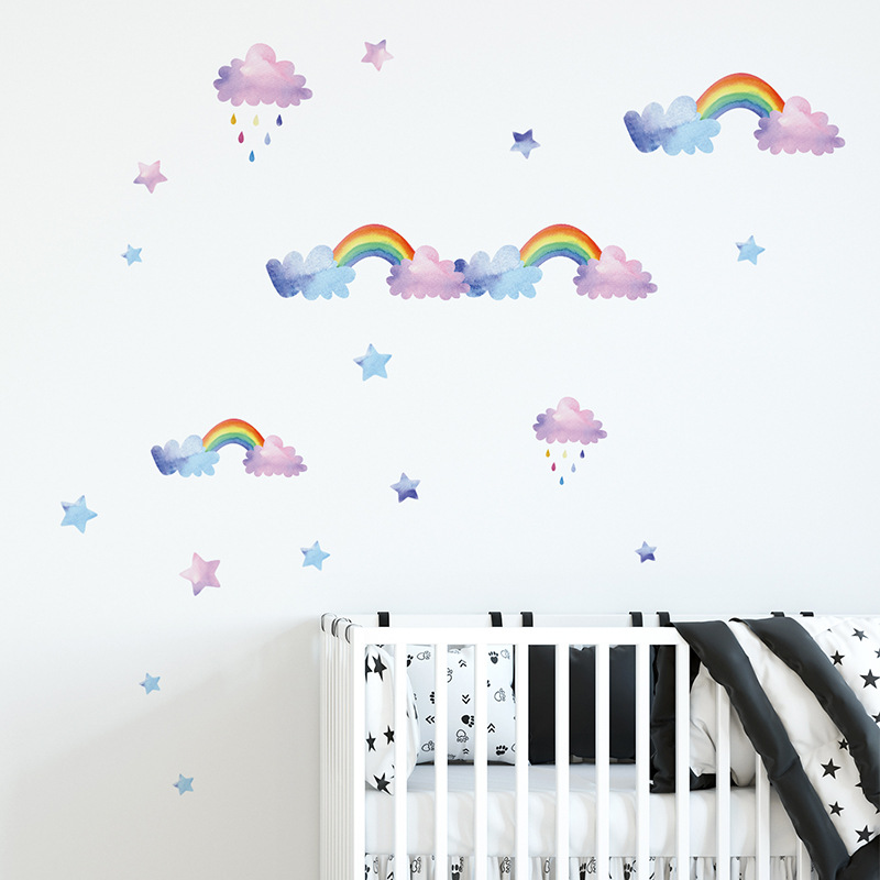 Cartoon Cloud Rainbow Wall Sti – обзор и цена Baby Nursery Layout