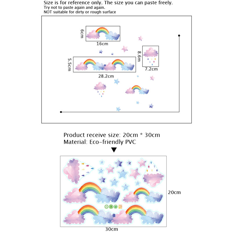 Cartoon Cloud Rainbow Wall Sti – обзор и цена Baby Nursery Layout