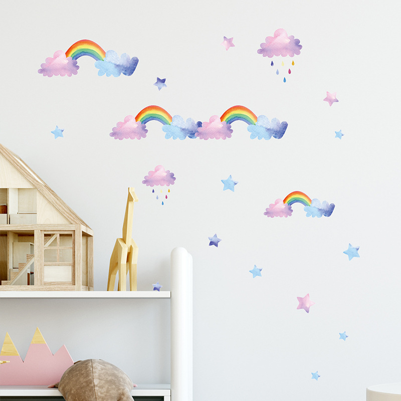 Cartoon Cloud Rainbow Wall Sti – обзор и цена Baby Nursery Layout