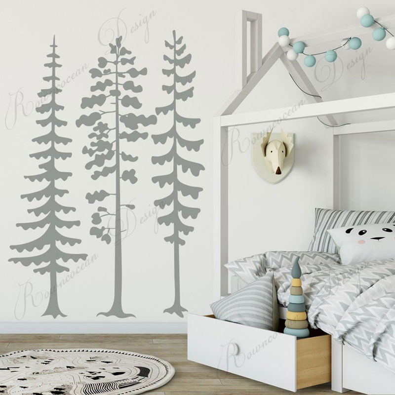 Minimalist Forest Pine Tree Wa – обзор и цена Baby Nursery Modern