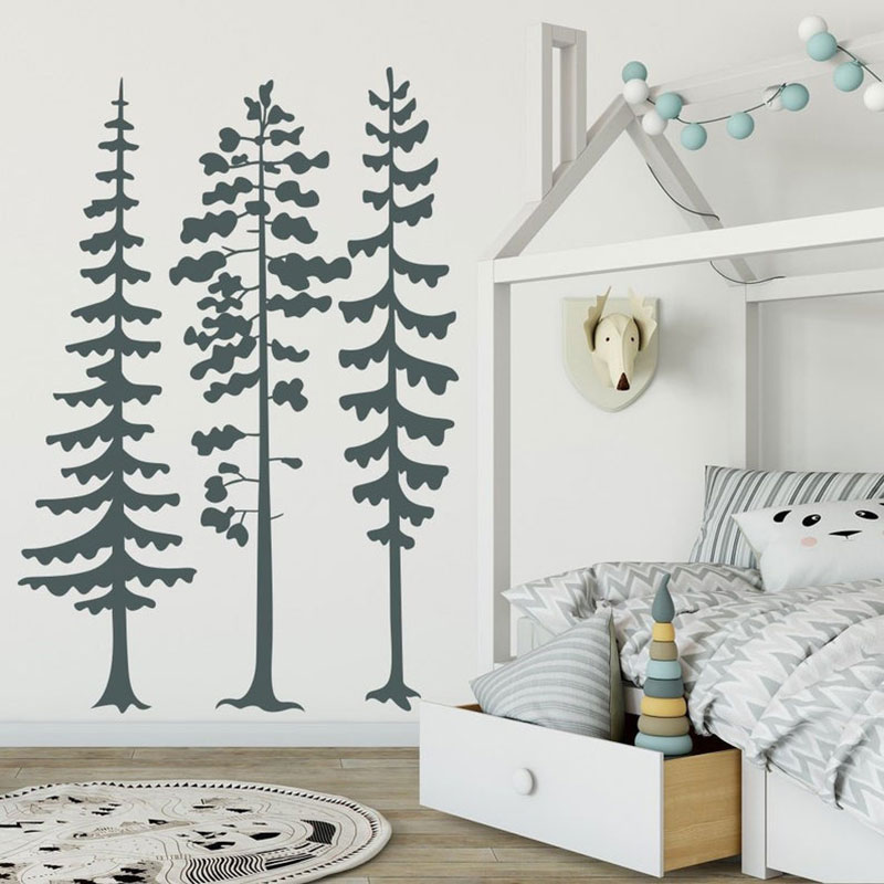 Minimalist Forest Pine Tree Wa – обзор и цена Baby Nursery Modern