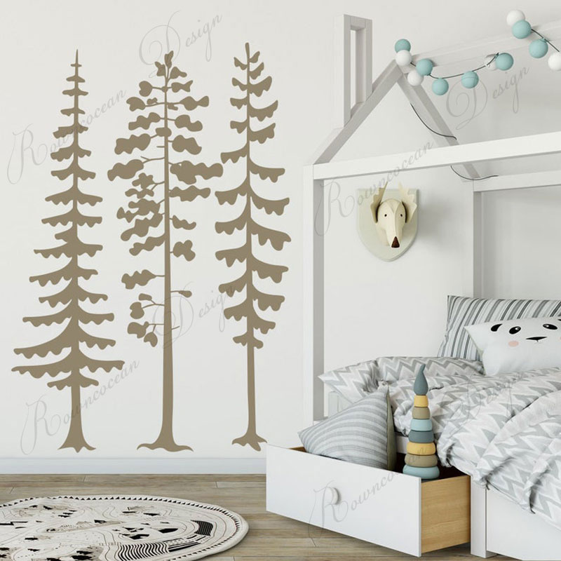 Minimalist Forest Pine Tree Wa – обзор и цена Baby Nursery Modern