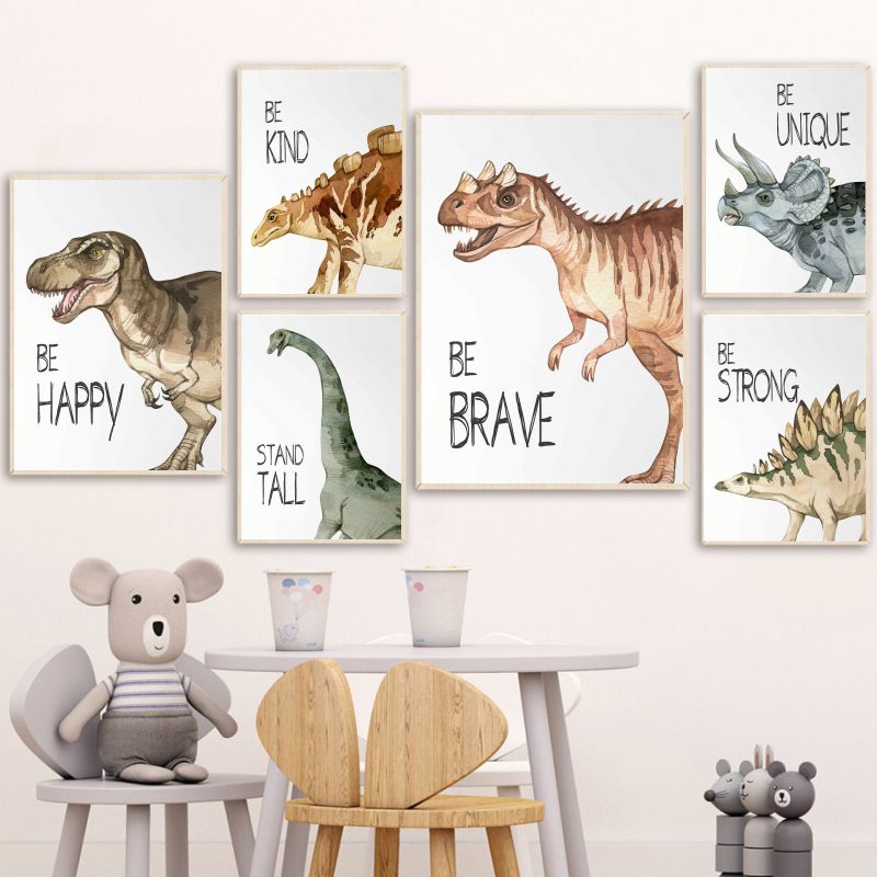 Watercolor Dinosaur Poster Nur – обзор и цена Baby Nursery Animal Prints