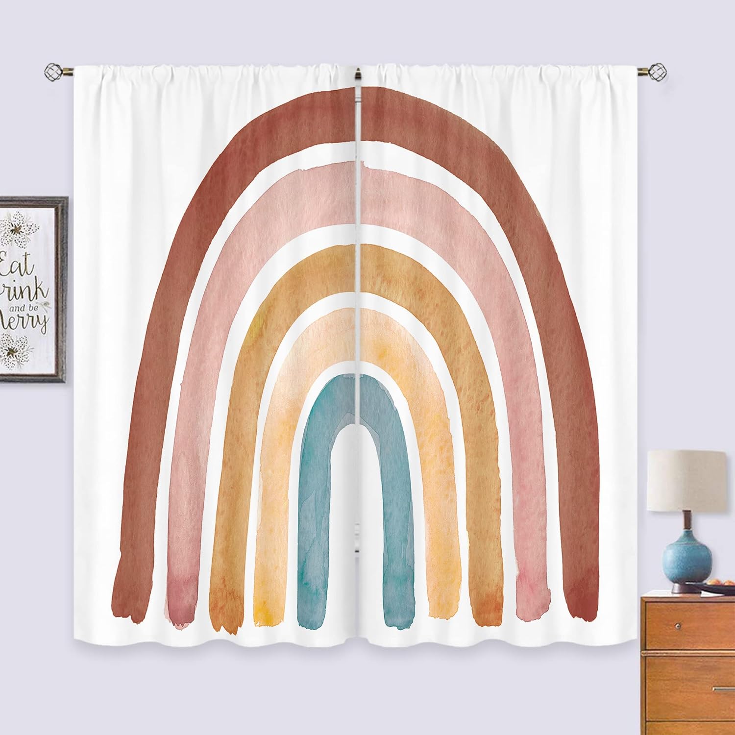 Kids Boho Rainbow Curtains for – обзор и цена Baby Nursery Vintage Decor