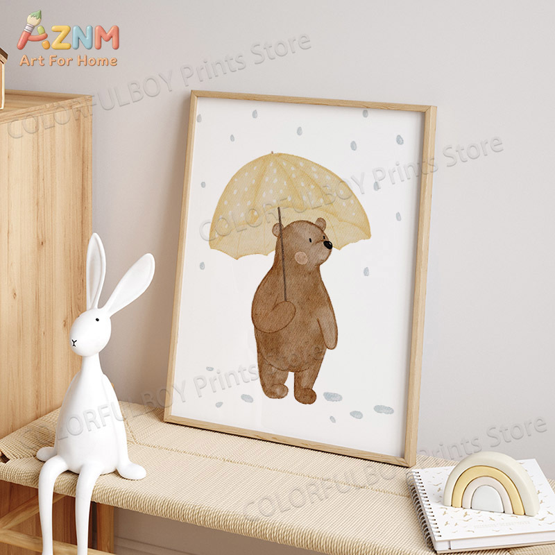 Boho Animals Bear Rabbit Hedge – обзор и цена Baby Nursery Animal Prints