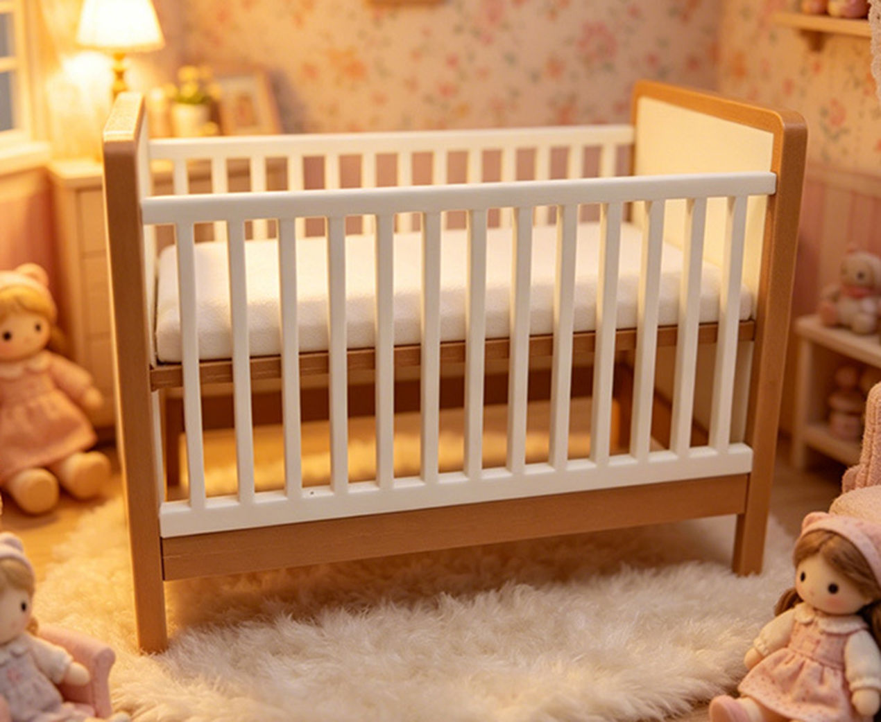 Mini Wooden Baby Crib, Dollhou – обзор и цена Baby Nursery Layout