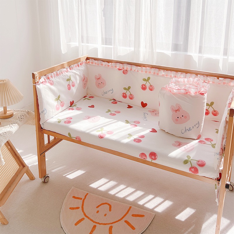 5Pcs Crib Bedding Set Girl Bab – обзор и цена Baby Nursery Animal Prints