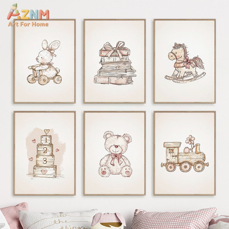 AZNM Vintage Baby Toy Canvas W – обзор и цена Baby Nursery Vintage Decor