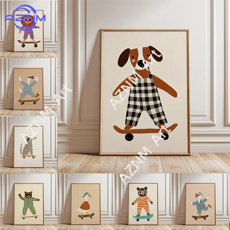 1PC Funny Animal Skateboarding – обзор и цена Baby Nursery Items