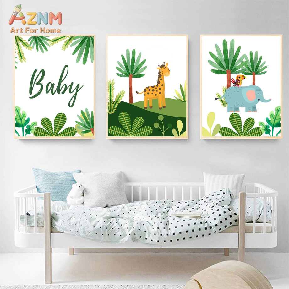 Cute Jungle Safari Nursery Wal – обзор и цена Baby Nursery Animal Prints