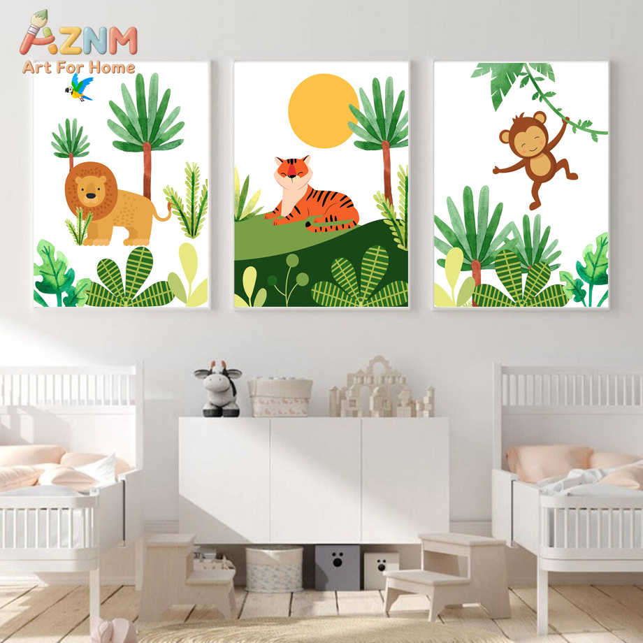 Cute Jungle Safari Nursery Wal – обзор и цена Baby Nursery Animal Prints