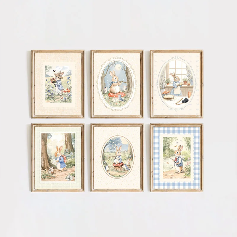 Vintage Boho Blue Plaid Rabbit – обзор и цена Baby Nursery Vintage Decor