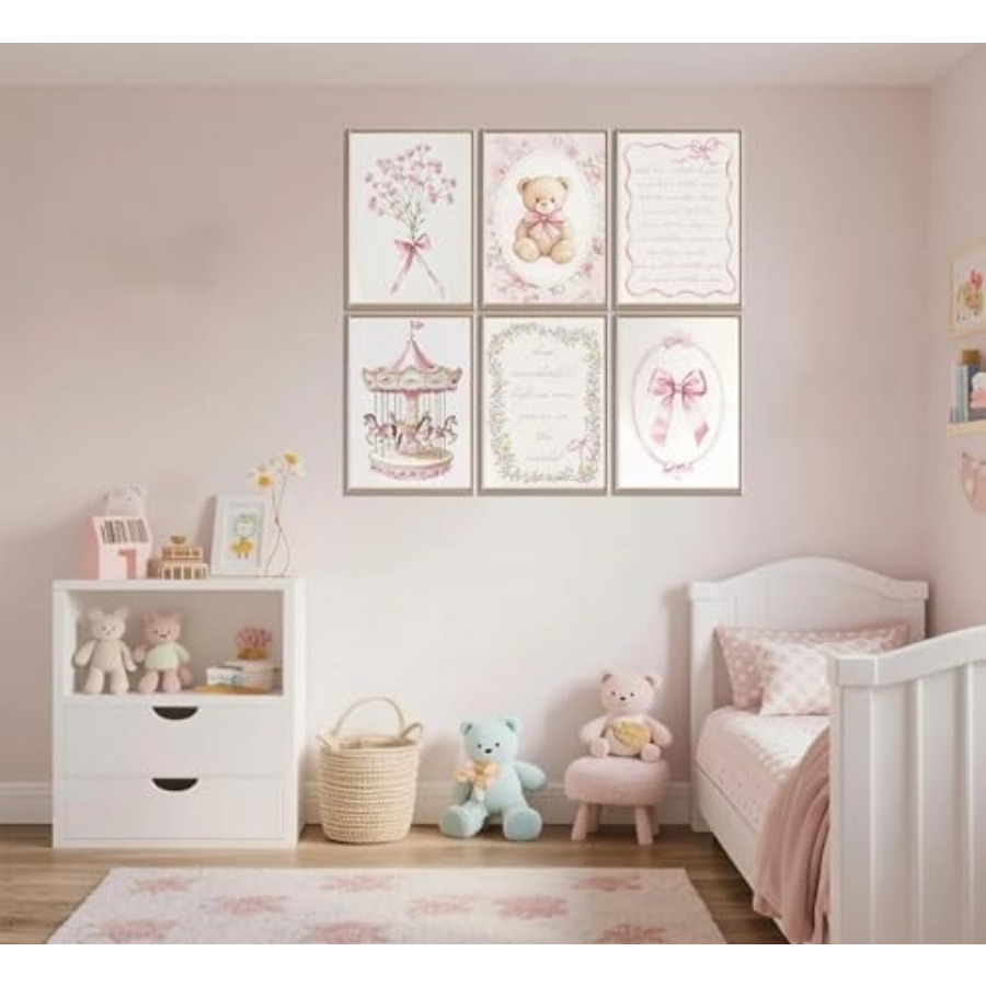 6pcs Pink Vintage Baby Girl Nu – обзор и цена Baby Nursery Vintage Decor