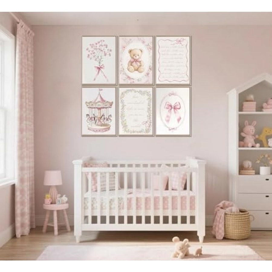 6pcs Pink Vintage Baby Girl Nu – обзор и цена Baby Nursery Vintage Decor