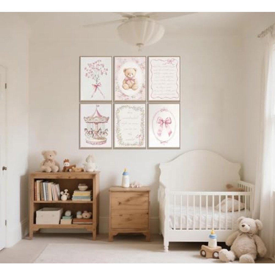 6pcs Pink Vintage Baby Girl Nu – обзор и цена Baby Nursery Vintage Decor